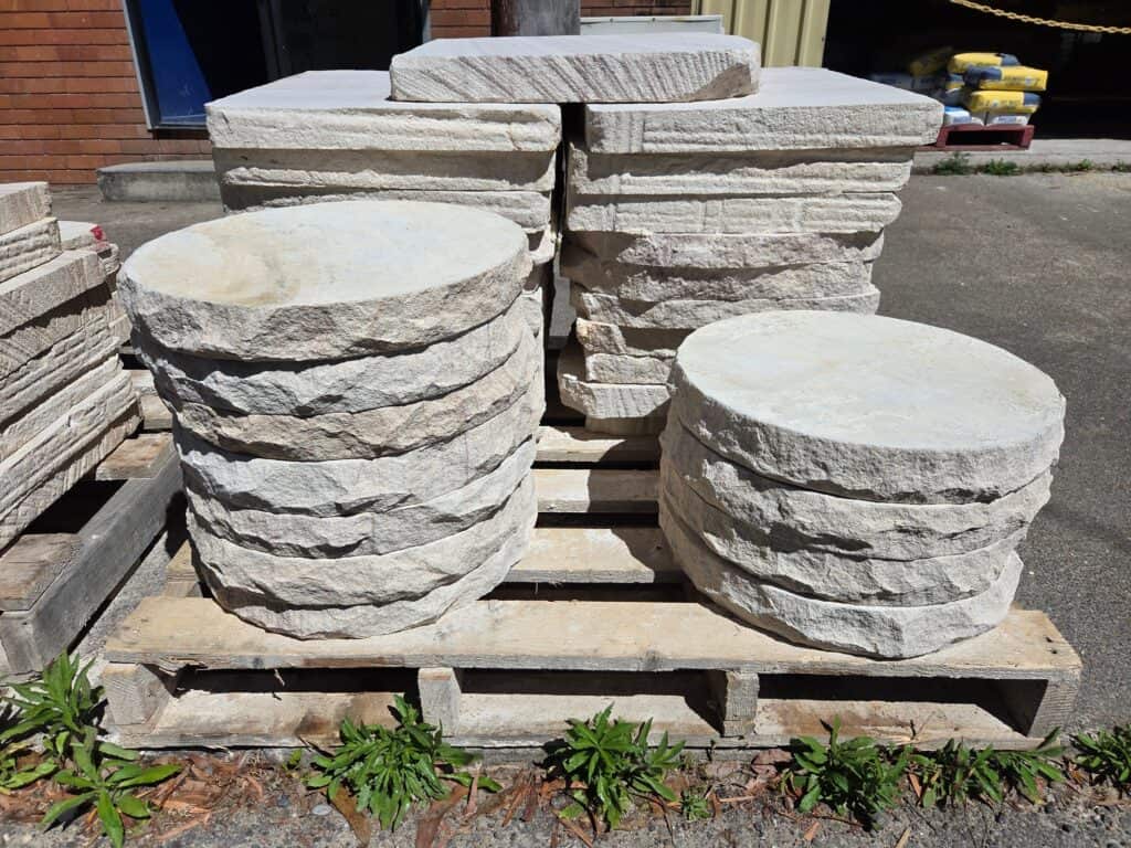 Sandstone Stepping Stones 4 Round Steppers 1